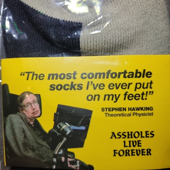 NEW Assholes Live Forever Colorblock Crew Socks, Unisex, Size 6-11 Black Cream - Picture 3 of 9